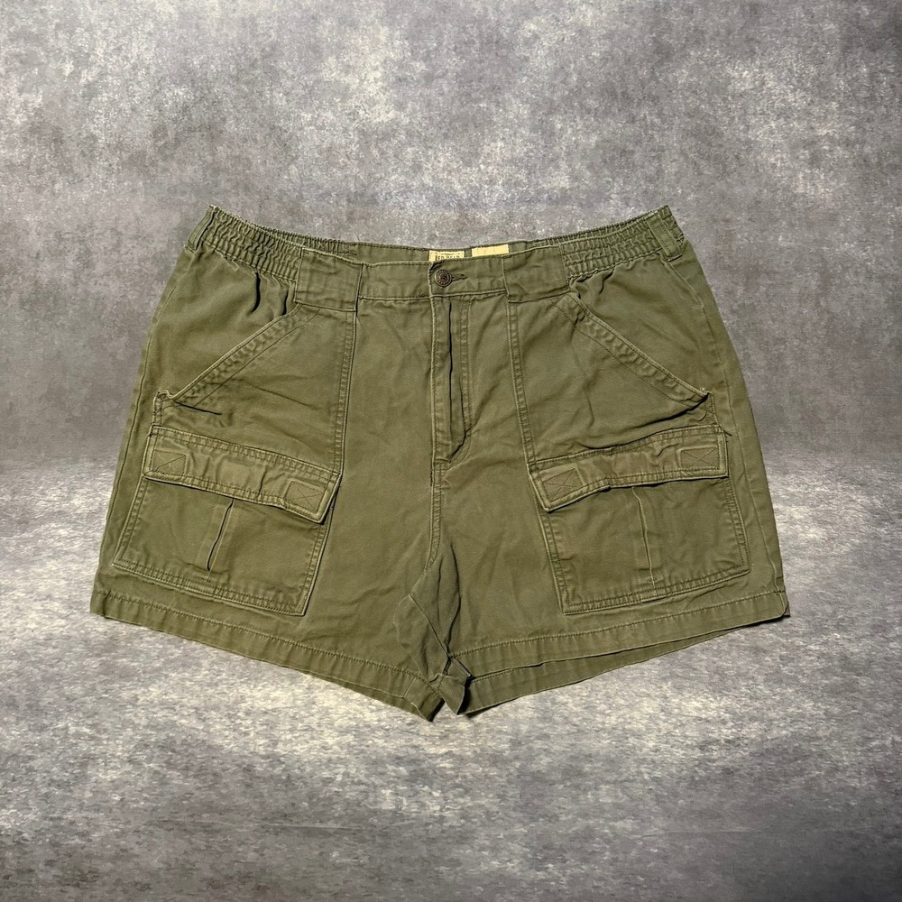 RedHead Mens 40 Olive Green Cargo Shorts Elastic Comfort Waist Canvas Hiking